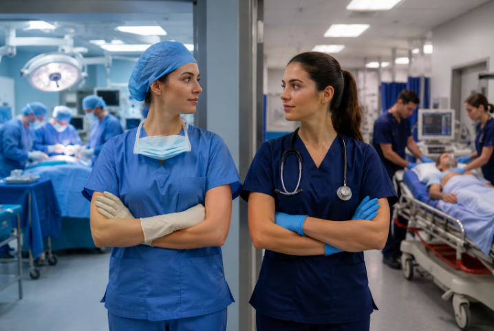Compare surgery nurse vs emergency room nurse
