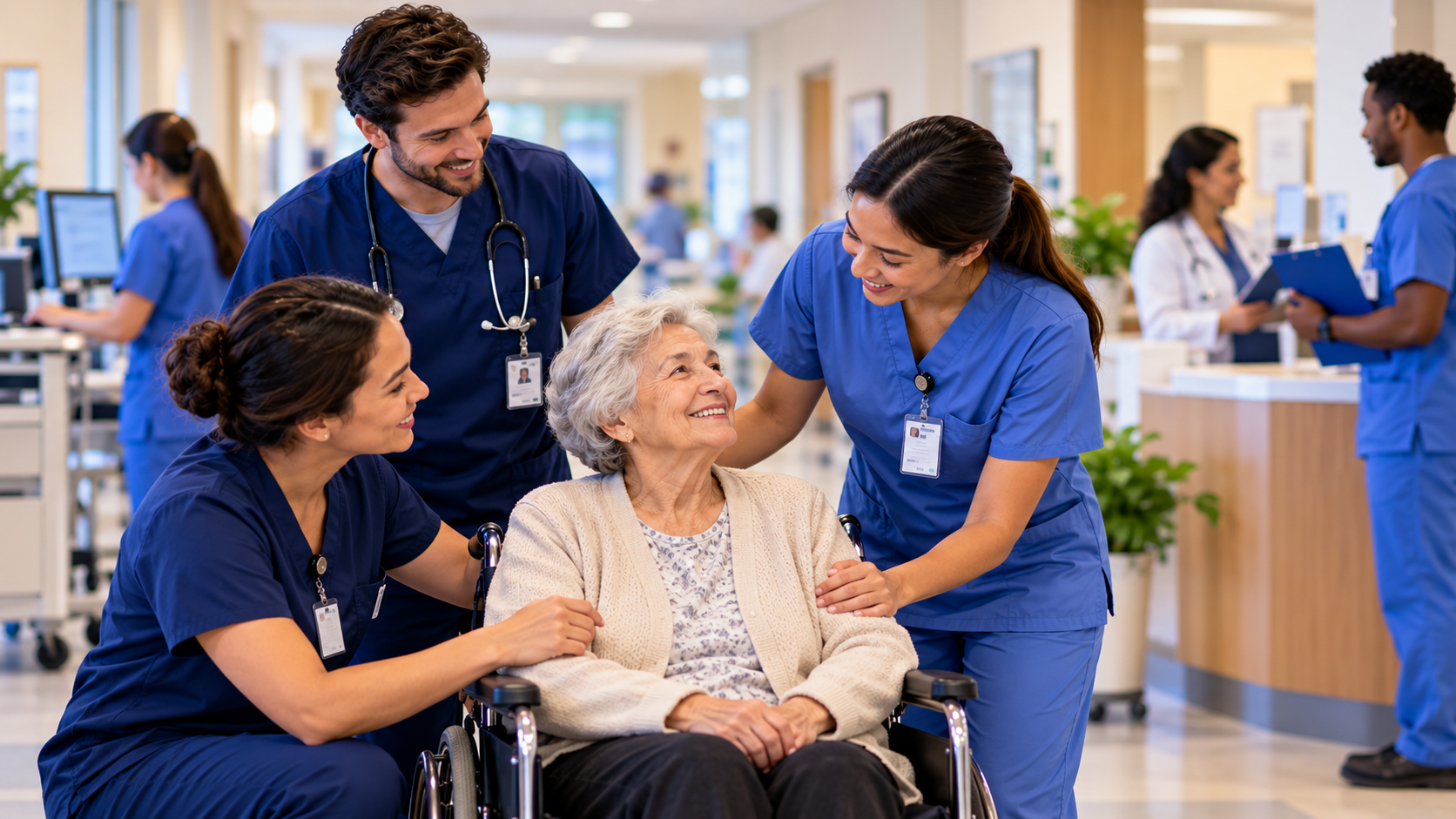 Direct care staffing team supporting quality patient and resident care in a healthcare facility