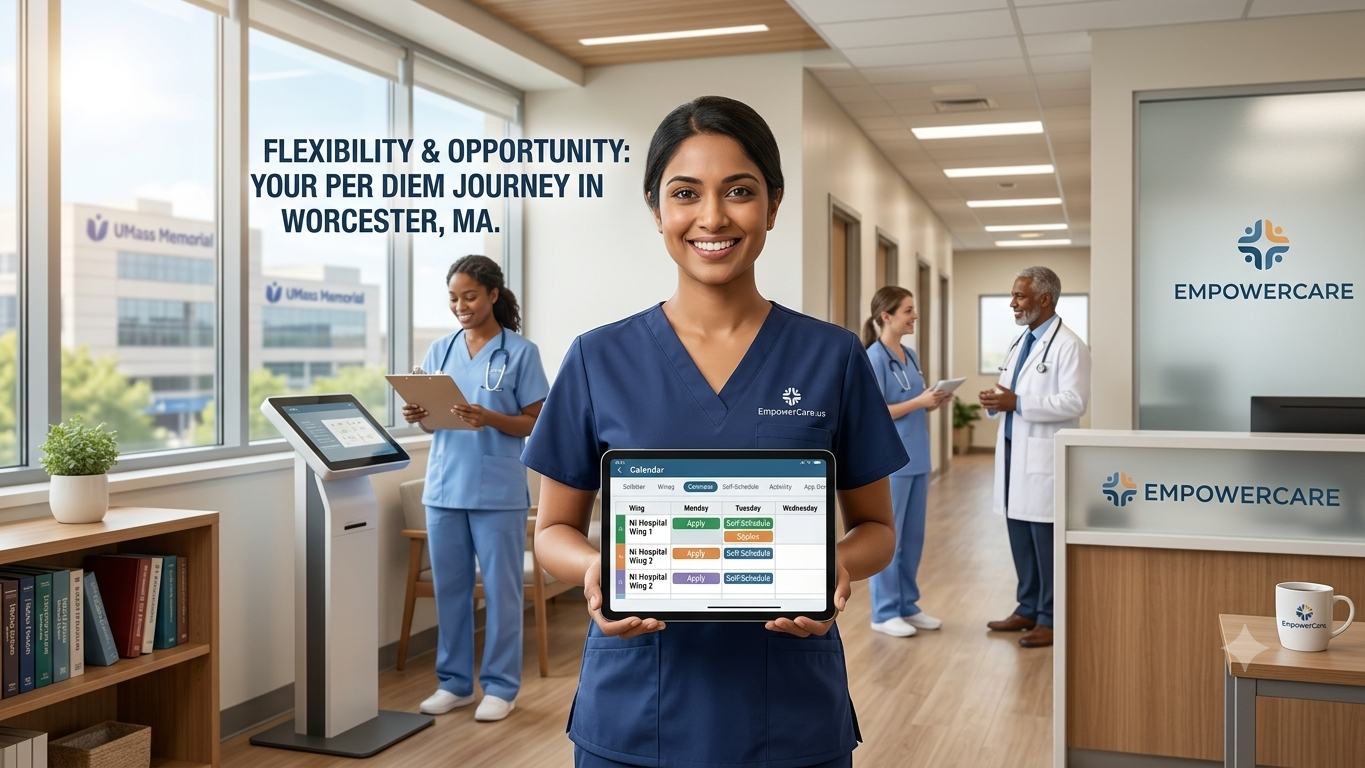 Nurse displaying per diem schedule